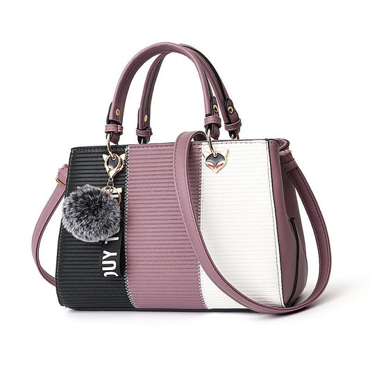 Stripe Contrast Color Ladies Handbag | Dotflakes