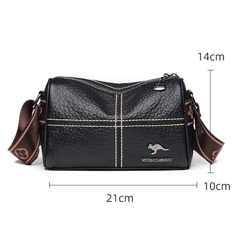 Thick Strap Ladies Leather Crossbody Shoulder Bag | Dotflakes