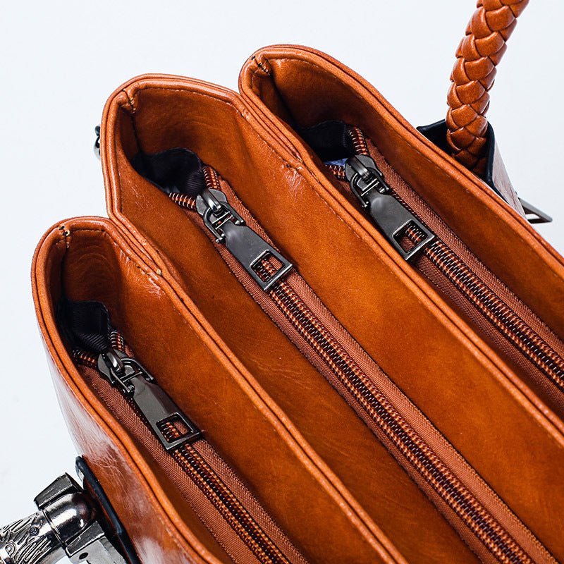 Vintage Oil Wax Leather Luxury Handbag | Dotflakes