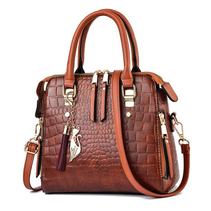 Women Retro Alligator PU Leather Handbag | Dotflakes