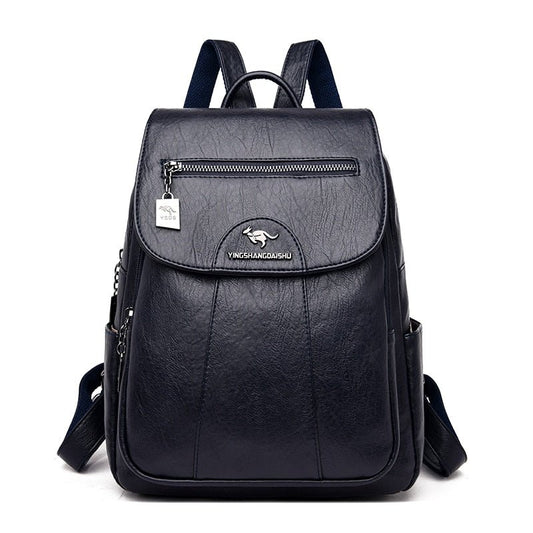 Women's Casual Soft Leather Backpack | Dotflakes