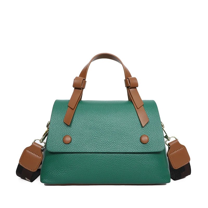 Women's Contrast Brown Green Crossbody Bag | Dotflakes