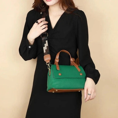 Women's Contrast Brown Green Crossbody Bag | Dotflakes