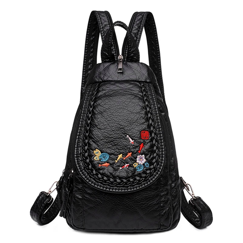 Women's Embroidery Mini Backpack | Dotflakes