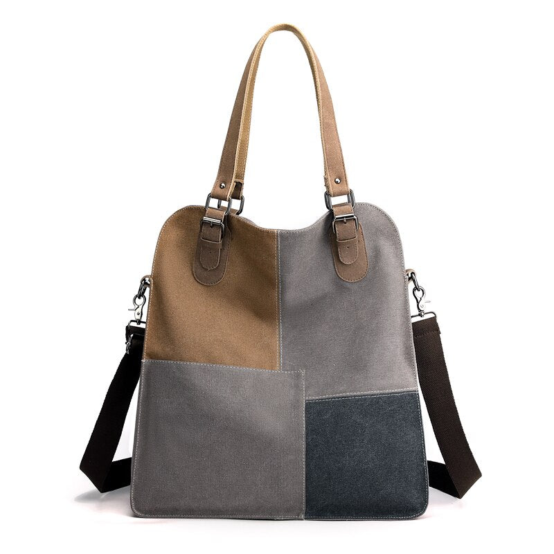 Women's Fashion Block Color Tote Bag | Dotflakes