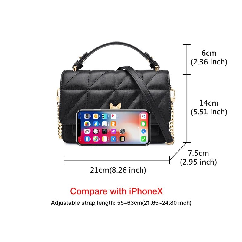 Women's Flap Black Stylish Crossbody Bag | Dotflakes