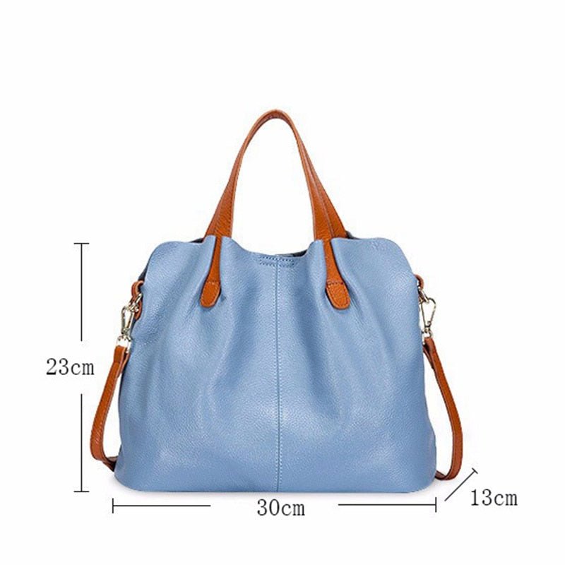 Women's Leather Solid Color Shoulder Tote | Dotflakes