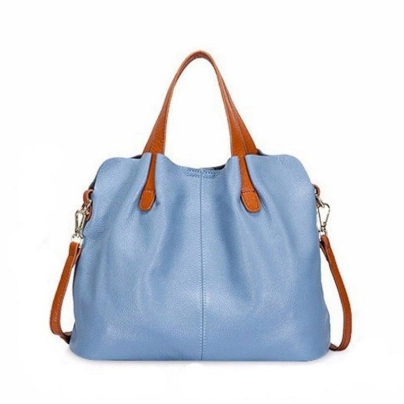 Women's Leather Solid Color Shoulder Tote | Dotflakes