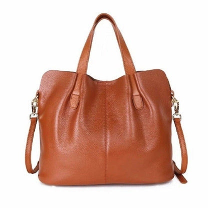 Women's Leather Solid Color Shoulder Tote | Dotflakes