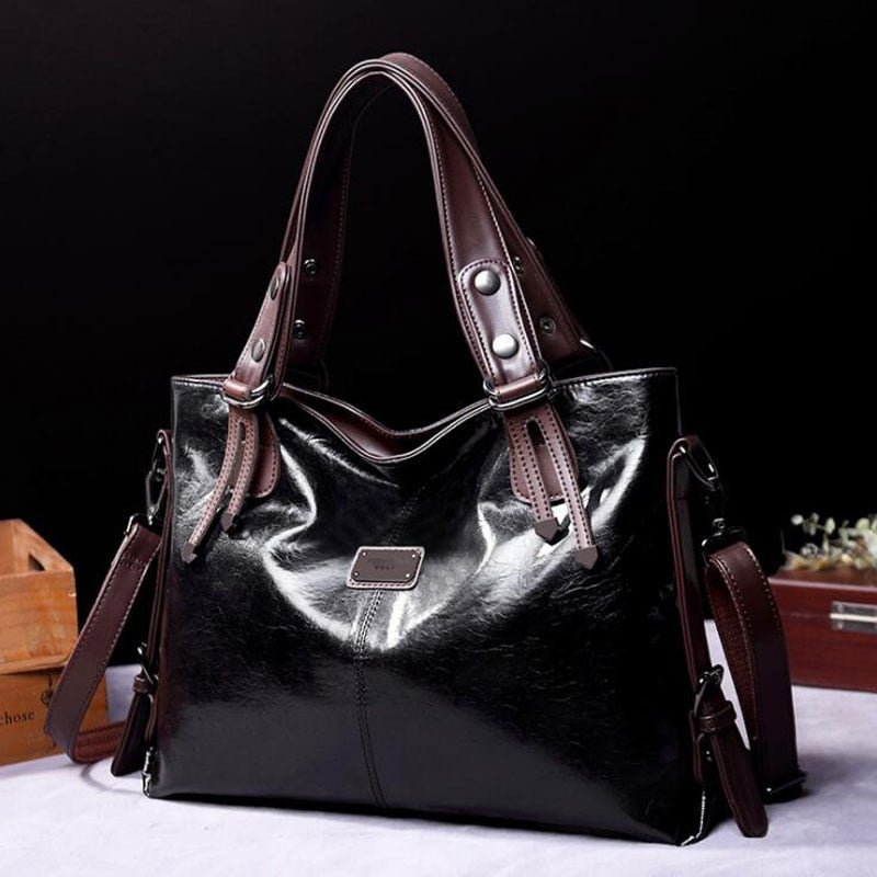 Women's Leather Tote Shape Handbag | Dotflakes