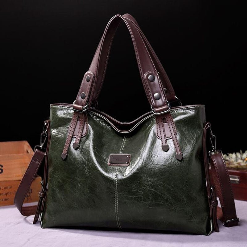 Women's Leather Tote Shape Handbag | Dotflakes