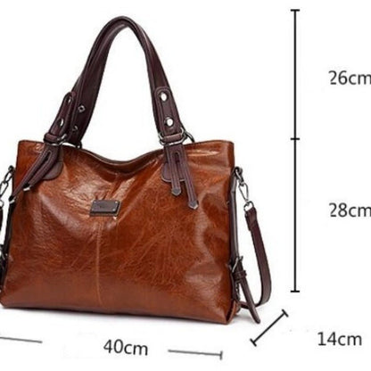 Women's Leather Tote Shape Handbag | Dotflakes