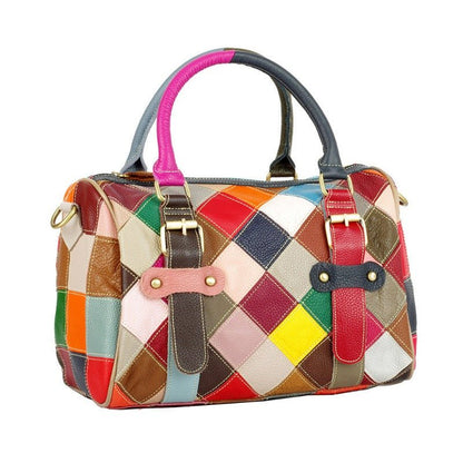 Women's Print Leather Handbag | Dotflakes