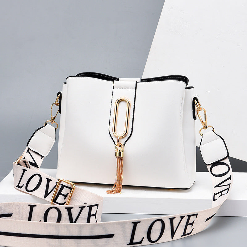All-match Women Small Shoulder Bags | Trendy Love Strap Solid Color Handbags
