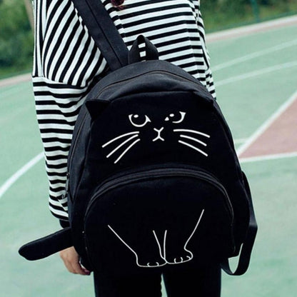 Cat Canvas Backpack Dotflakes