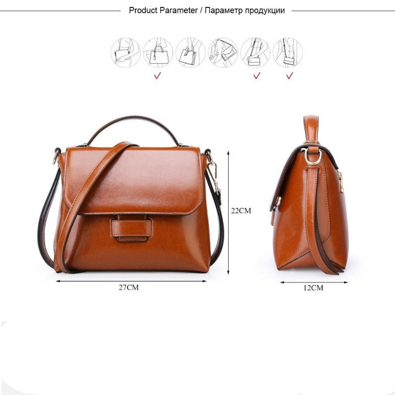 Genuine Leather Elegant Women Handbags/Shoulder Bags/Crossbody Messenger Bags Dotflakes