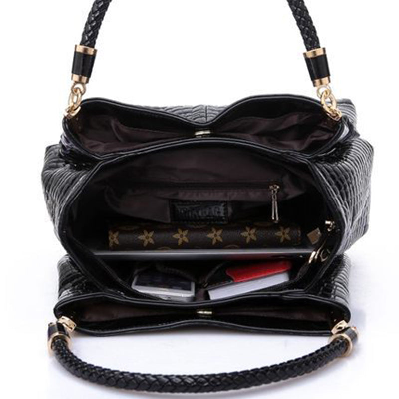 Ladies Shoulder Bags | Solid Color Crocodile Pattern Handbags Dotflakes