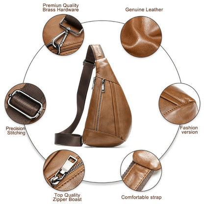 Leather Chest Bag | Shoulder Bag | Crossbody Messenger Bag Dotflakes