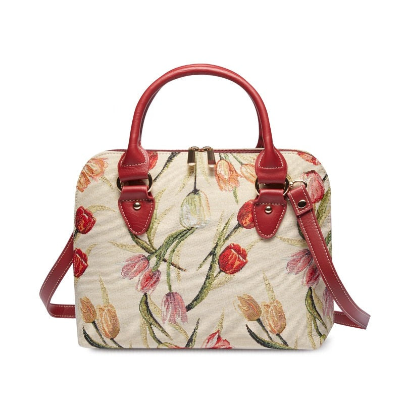 Ladies Floral Satchel Handbag | Dotflakes