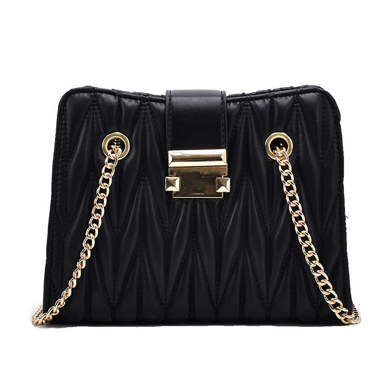 Trendy Pleated Chain Handbags/Shoulder Bags for Women Dotflakes