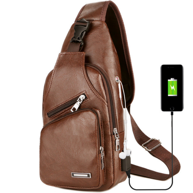 USB Portable Charging Chest/Crossbody  Messenger Bag Dotflakes