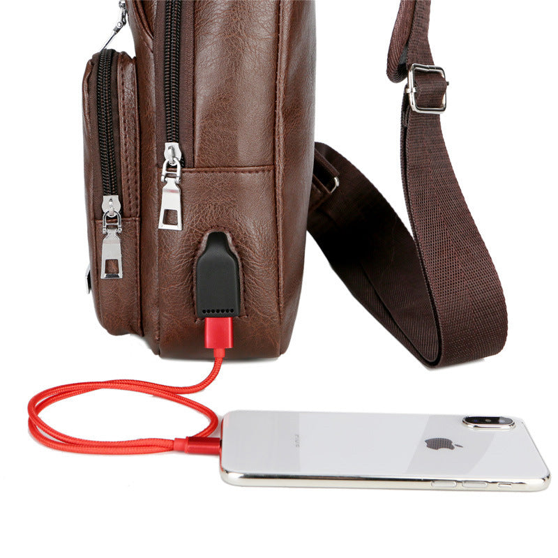 USB Portable Charging Chest/Crossbody  Messenger Bag Dotflakes