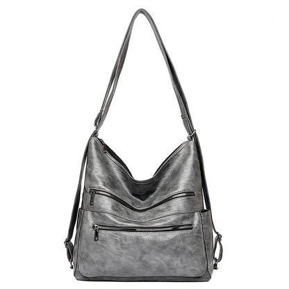 Women High Capacity Handbags | Double Zipper Shoulder Bag | Adjustable Backpack Dotflakes