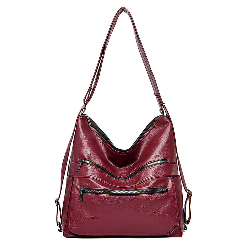 Women High Capacity Handbags | Double Zipper Shoulder Bag | Adjustable Backpack Dotflakes