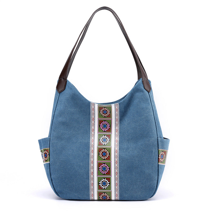 Women's Canvas Tote Bags | Shopping Portable Shoulder Bags | Reusable Grocery Bags Dotflakes