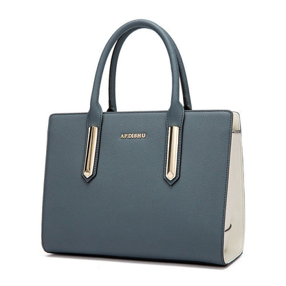 Women's Color Contrast Elegant Leather Handbag Dotflakes